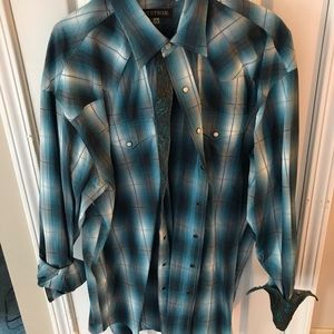 Blue and Brown Stetson Shirt